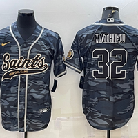 Men's New Orleans Saints Tyrann Mathieu #32 Grey Camouflage Game Jersey1 Joint Edition