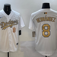 Men's Los Angeles Dodgers Enrique Hernandez #8 White 2025 Gold Collection Limited Jersey1
