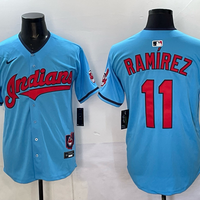 Men's Cleveland Guardians Jose Ramirez #11 Blue Replica Player Jersey
