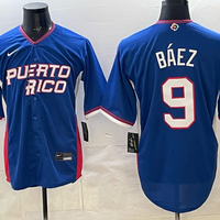 Men's Puerto Rico Baseball Javier Baez #9 Royal 2026 World Baseball Classic Stadium Jersey