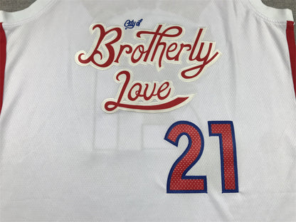 Men's Philadelphia 76ers Joel Embiid #21 White 2022/23 Swingman Jersey1 - City Edition