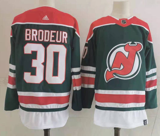 Men's New Jersey1 Devils Martin Brodeur #30 Green Player Game Jersey1