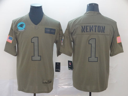Men's Carolina Panthers Cam Newton #1 Brown Game Jersey1