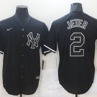 Men's New York Yankees Derek Jeter #2 Black Authentic Game Jersey1