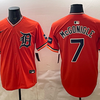 Men's Detroit Tigers Kevin McGonigle #7 Orange Alternate Stadium Jersey