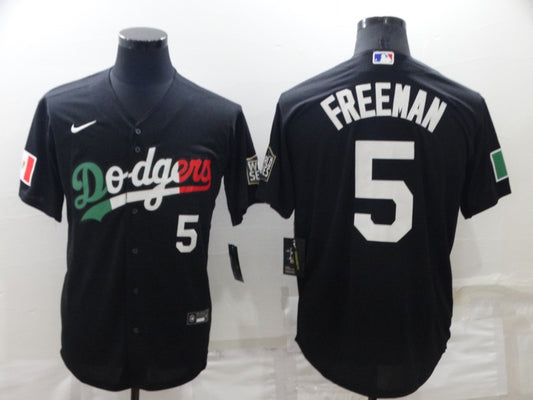 Men's Los Angeles Dodgers Freddie Freeman #5 Black Fashion Stitched Jersey1