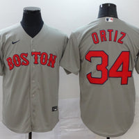 Men's Boston Red Sox David Ortiz #34 Gray Replica Baseball Jersey1