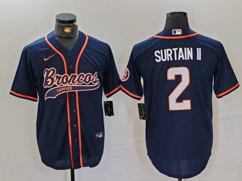 Men's Denver Broncos Patrick Surtain II #2 Navy Player Jersey1