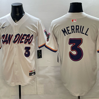 Men's San Diego Padres Jackson Merrill #3 Cream Limited Player Jersey