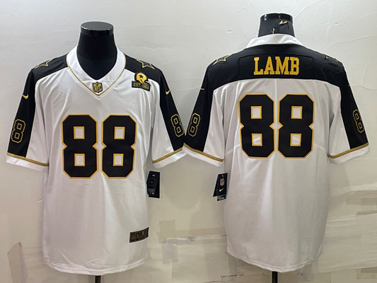 Men's Dallas Cowboys CeeDee Lamb #88 White Player Jersey1