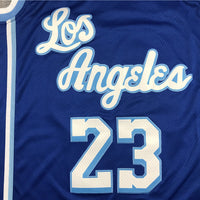 Men's Los Angeles Lakers LeBron James #23 Blue Swingman Jersey1