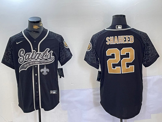 Men's New Orleans Saints Rashid Shaheed #22 Black RFLCTV Limited Jersey1