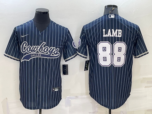 Men's Dallas Cowboys CeeDee Lamb #88 Navy Player Jersey1 Joint Edition