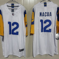 Men's Los Angeles Rams Puka Nacua #12 White Game Player Jersey