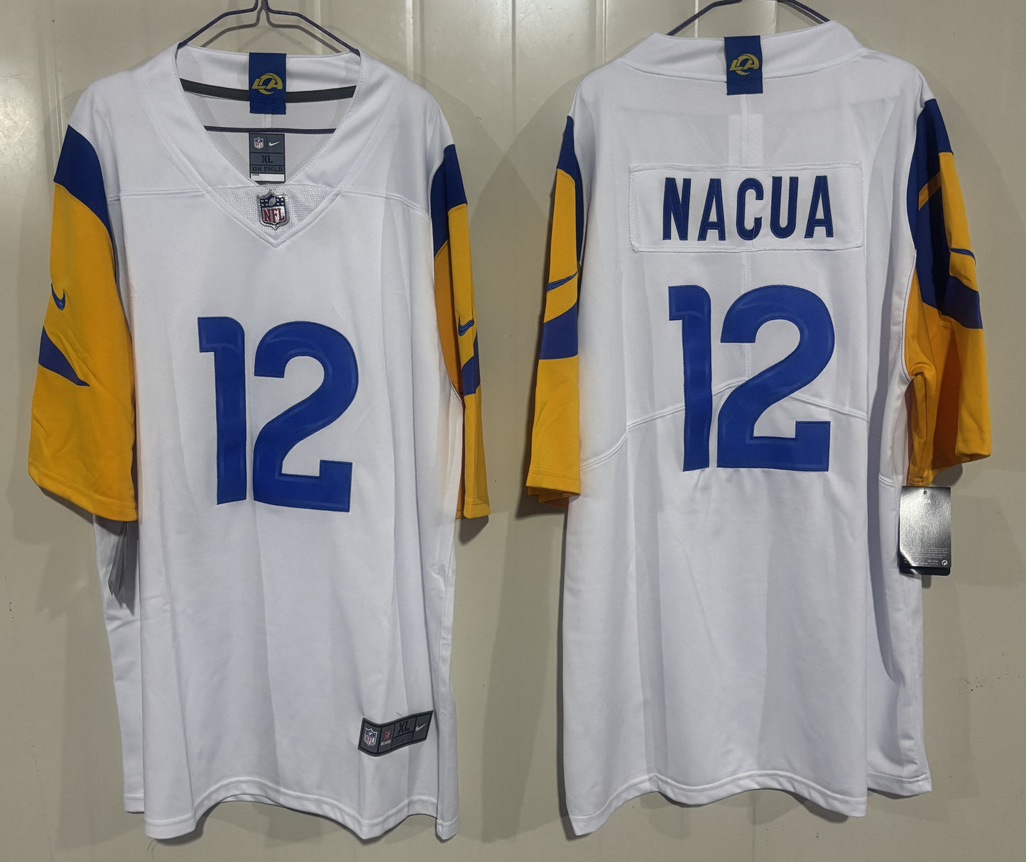 Men's Los Angeles Rams Puka Nacua #12 White Game Player Jersey