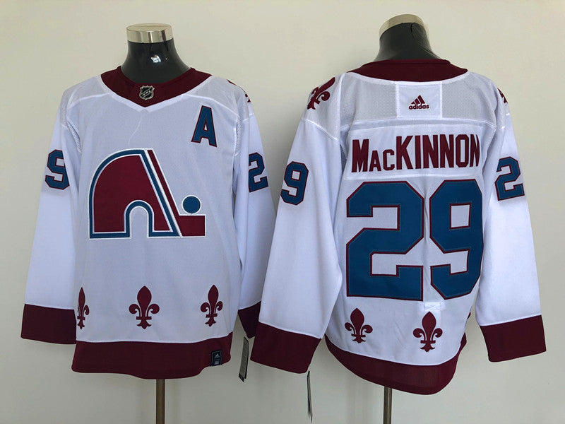Men's Colorado Avalanche Nathan MacKinnon #29 White Breakaway Jersey1