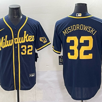 Men's Milwaukee Brewers Jacob Misiorowski #32 Navy Alternate 2 Replica Jersey