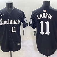 Men's Cincinnati Reds Barry Larkin #11 Black Replica Player Jersey