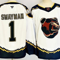 Men's Boston Bruins Jeremy Swayman #1 White Player Jersey