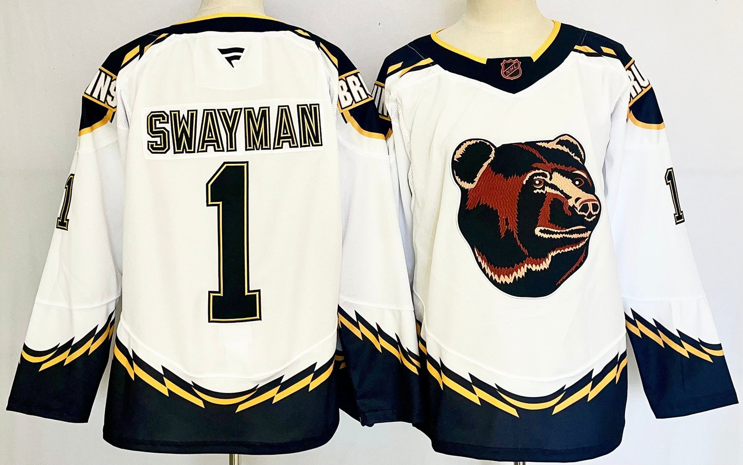 Men's Boston Bruins Jeremy Swayman #1 White Player Jersey