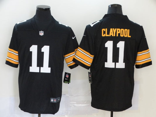 Men's Pittsburgh Steelers #11 Chase Claypool Black Player Game Jersey1