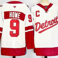 Men's Detroit Red Wings Gordie Howe #9 Fanatics White Jersey