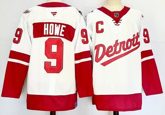 Men's Detroit Red Wings Gordie Howe #9 Fanatics White Jersey