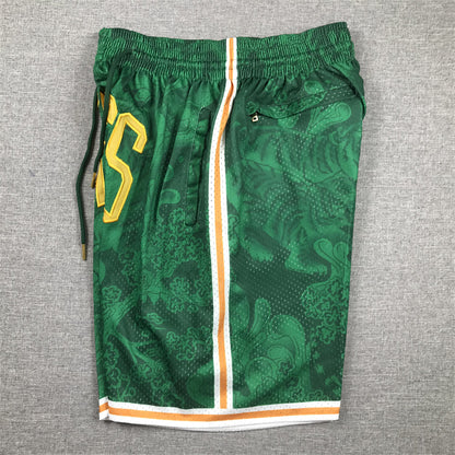Men's Boston Celtics Green Year of the Tiger Edition Pocket Shorts1