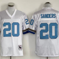 Men's Detroit Lions Barry Sanders Mitchell & Ness White Legacy Replica Jersey1