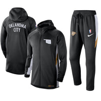 Men's Oklahoma City Thunder Black 2019/20 Showtime Full-Zip Therma Flex Performance Hoodie