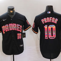 Men's San Diego Padres Jurickson Profar #10 Black Replica Player Jersey1