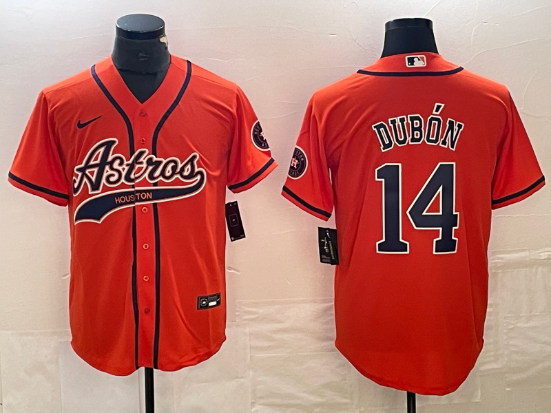 Men's Houston Astros Mauricio Dubon #14 Orange Player Jersey1 Joint Edition