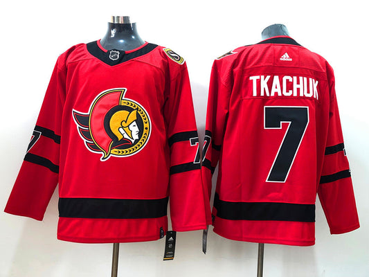 Men's Ottawa Senators Brady Tkachuk #7 Red Player Jersey1