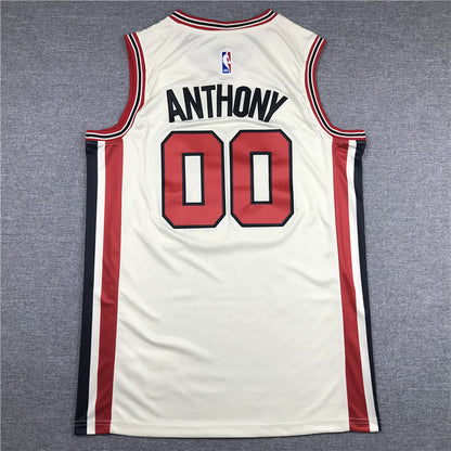 Men's Portland Trail Blazers Carmelo Anthony White Swingman Jersey1 City Edition