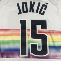 Men's Denver Nuggets Nikola Jokic #15 NBA White Swingman Jersey1 - Reward version