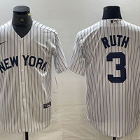 Men's New York Yankees1 Babe Ruth #3 White Limited Jersey