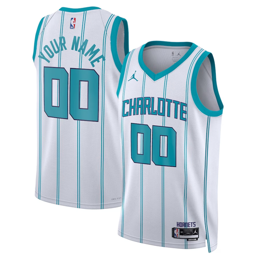 Men's Charlotte Hornets White Swingman Custom jersey1 - Association Edition