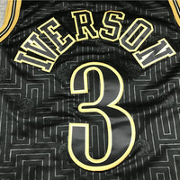 Men's Philadelphia 76ers Allen Iverson Black 2000-01 Hardwood Classics Jersey1