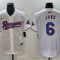 Men's Texas Rangers Josh Jung #6 White 2024 Gold Collection Limited Player Jersey1