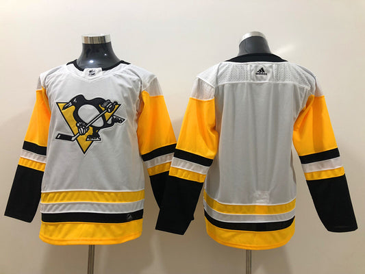 Men's Pittsburgh Penguins White Away Authentic Blank Jersey1