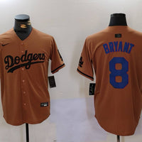 Men's Los Angeles Dodgers Kris Bryant #8 Brown Replica Player Jersey1