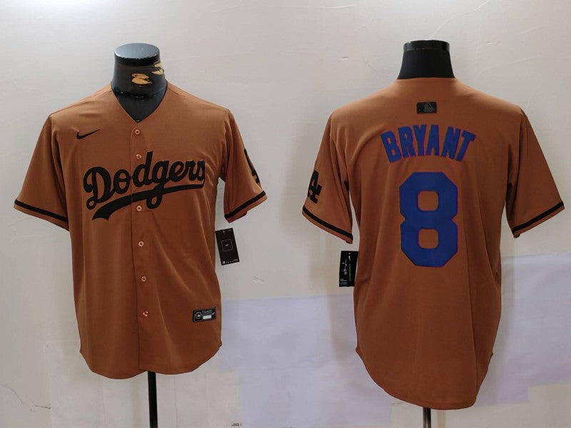 Men's Los Angeles Dodgers Kris Bryant #8 Brown Replica Player Jersey1