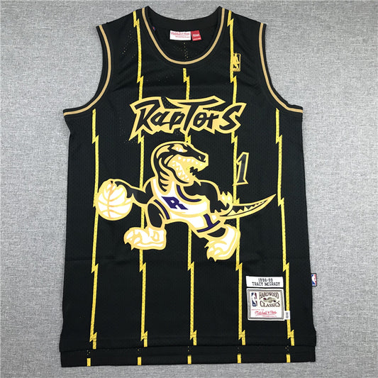 Men's Toronto Raptors Tracy McGrady Black 1998-99 Hardwood Classics Swingman Jersey1