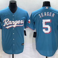 Men's Texas Rangers Corey Seager #5 Blue Replica Player Jersey1