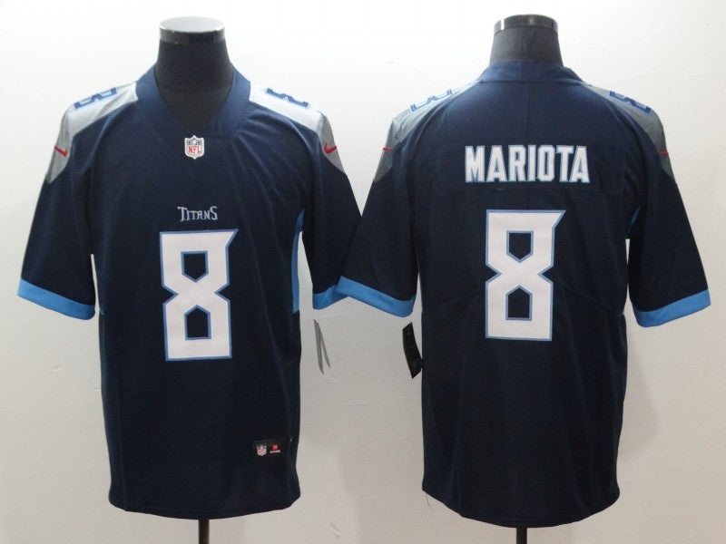 Men's Tennessee Titans Marcus Mariota #8 Navy Game Jersey1