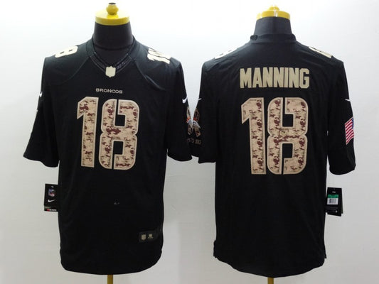Men's Denver Broncos Peyton Manning #18 Black Game Jersey1