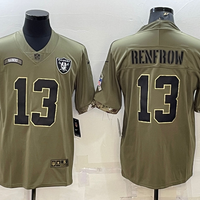 Men's Las Vegas Raiders Hunter Renfrow #13 Olive 2022 Salute To Service Limited Jersey2