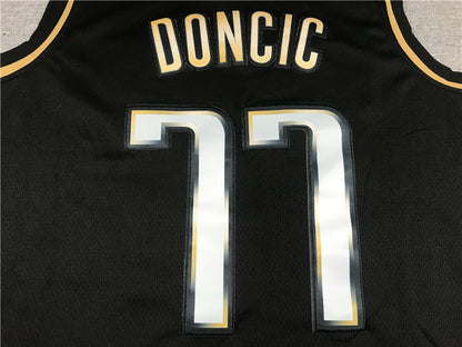 Men's Dallas Mavericks Luka Doncic #77 Swingman Player Jersey1 Black