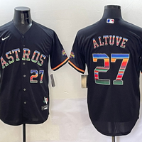 Men's Houston Astros Jose Altuve #27 Black Player Jersey1