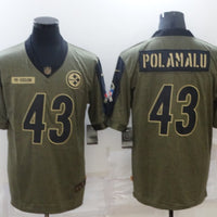 Men's Pittsburgh Steelers Troy Polamalu #43 Brown Game Jersey1